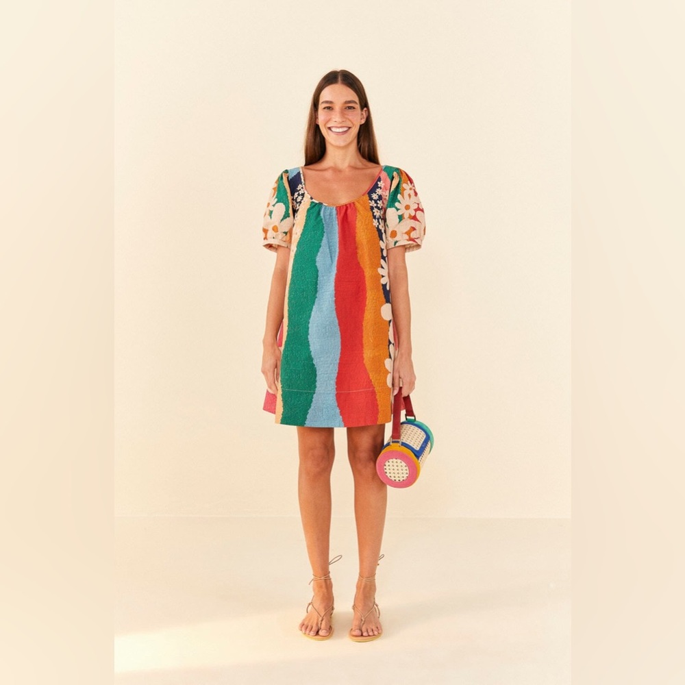 FarmRio Super Fun Daisy Organic Cotton Mini Dress size XL Farm Rio
